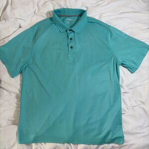 Reebok Golf Polo Shirt Mens 2XL Teal Green Blue Short Sleeve Big Tall Athletic